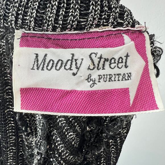 VINTAGE Moody Street by Puritan Metallic Knit Maxi Dress Mock Neck Long Sleeve M - Picture 8 of 8